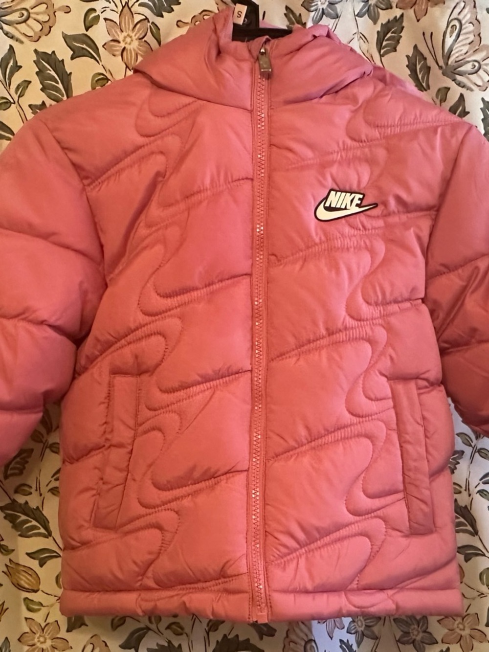 Nike Pink Hooded Puffer Jacket for Kids